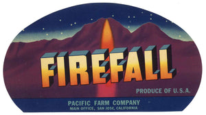 Firefall Brand Vintage Produce Crate Label, oval