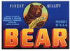 Bear Brand Vintage Oceano Produce Crate Label