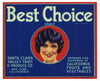 Best Choice Brand Vintage San Jose Vegetable Crate Label, red