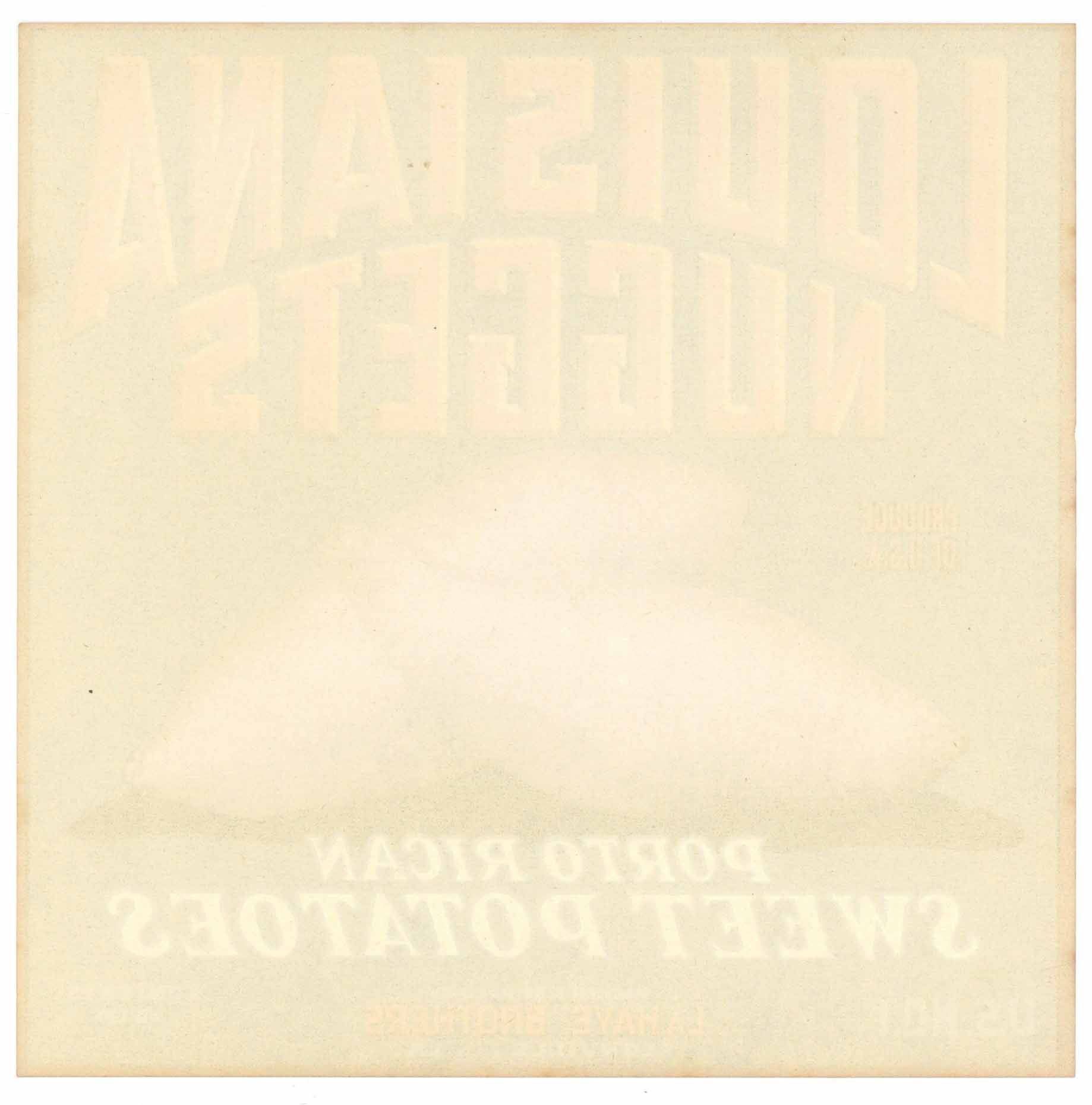 Louisiana Nuggets Brand Vintage Leonville Louisiana Yam Crate Label