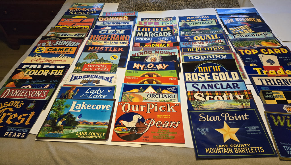 A Collection of 75 Different Pear Crate Labels