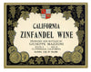 California Zinfandel Wine Vintage Cloverdale California Wine Bottle Label