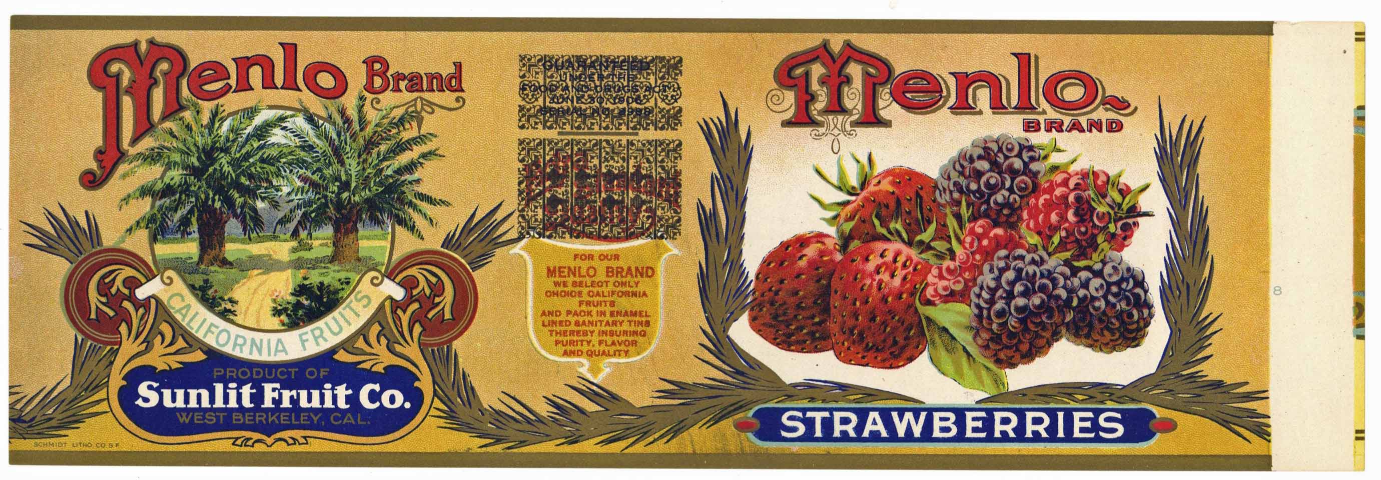 Menlo Brand Vintage Strawberries Can Label – thelabelman