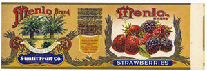 Menlo Brand Vintage Strawberries Can Label