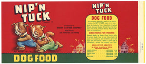 Nip'N Tuck Brand Vintage Dog Food Can Label