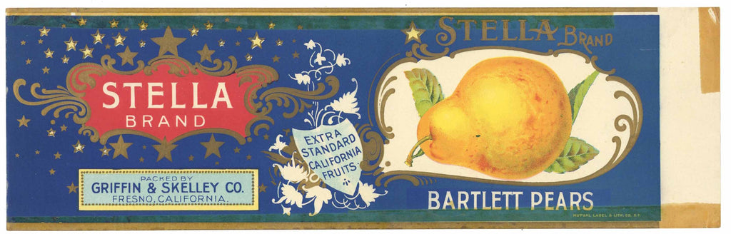 Stella Brand Vintage Pear Can Label