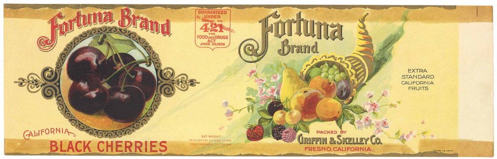 Fortuna Brand Vintage Cherry Can Label