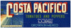 Costa Pacifico Brand Vintage Mexican Tomato Crate Label