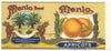 Menlo Brand Vintage Apricots Can Label