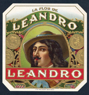La Flor de Leandro Brand Outer Cigar Label