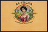El Tolna Brand Inner Cigar Box Label