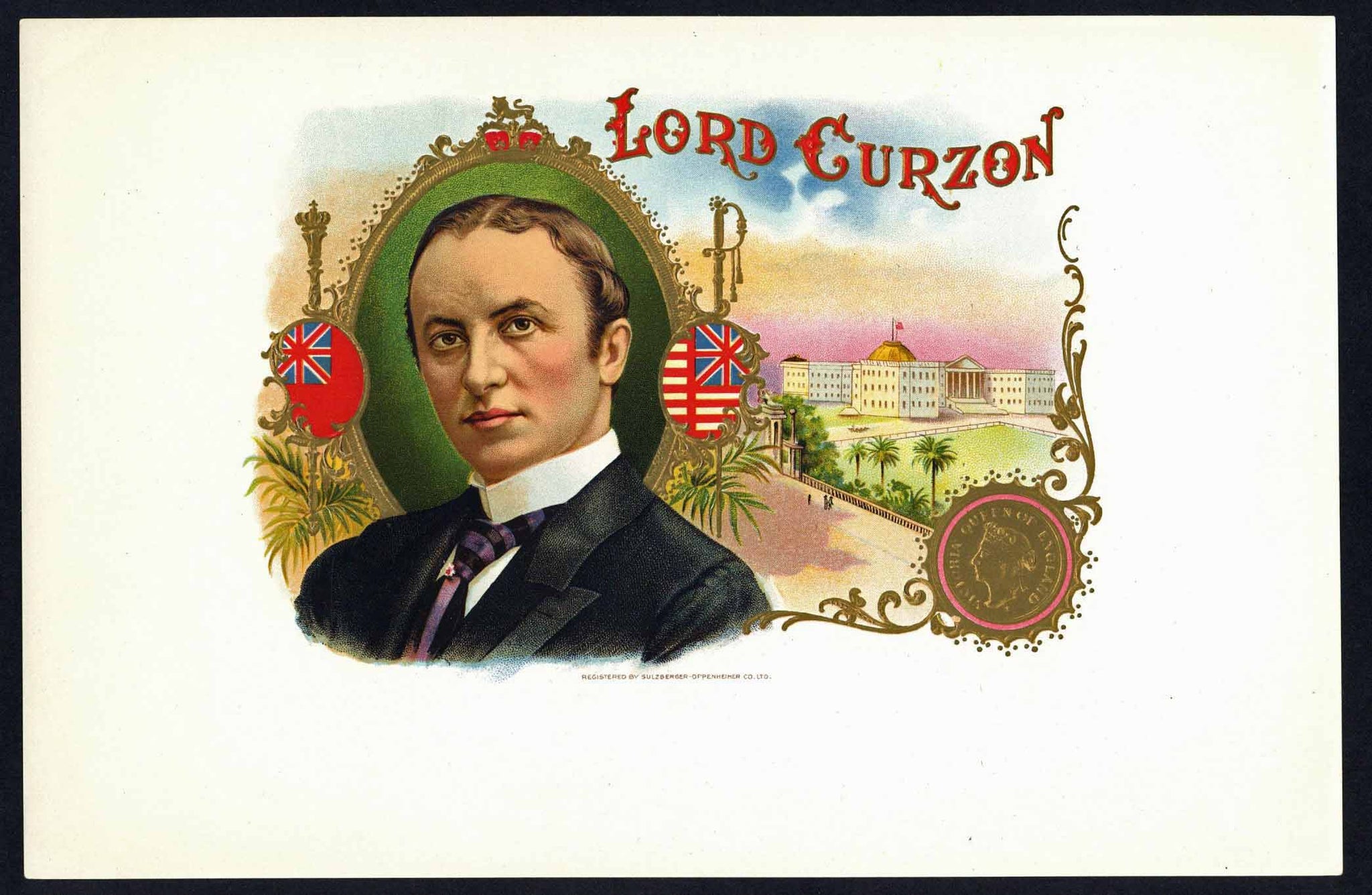Lord Curzon Brand Inner Cigar Box Label