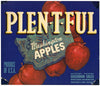 Plen-T-Ful Brand Vintage Wenatchee Washington Apple Crate Label, type 2