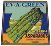 Ev-A-Green Brand Vintage Asparagus Crate Label