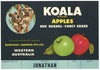 Koala Brand Vintage Australian Apple Crate Label, Jonathan
