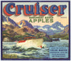 Cruiser Brand Chelan Washington Apple Crate Label, Lake Chelan