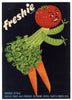 Freshie Brand Vintage Vegetable Crate Label, wear