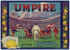 Umpire Brand Vintage Claremont California Lemon Crate Label