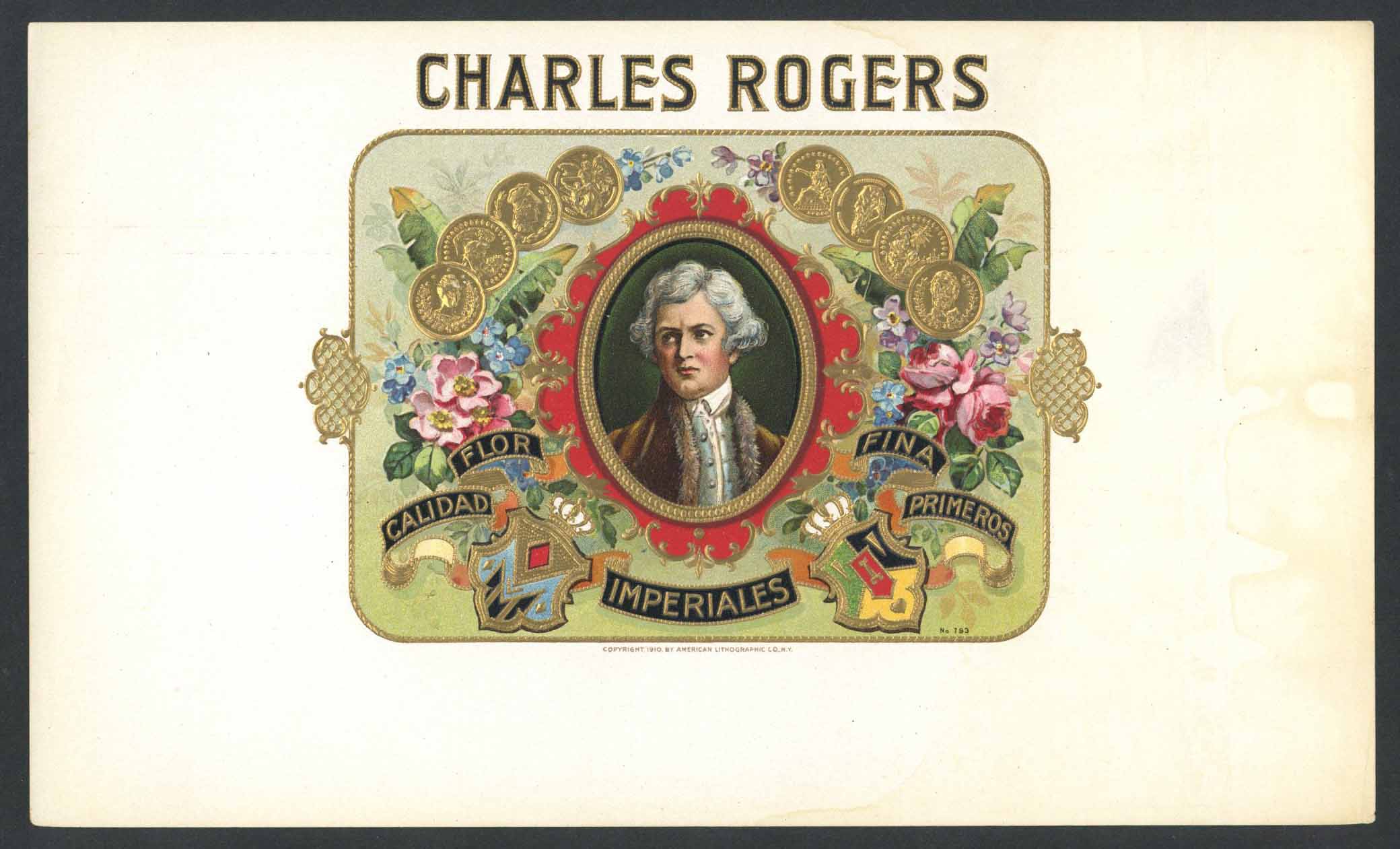 Charles Rogers Brand Inner Cigar Box Label – thelabelman