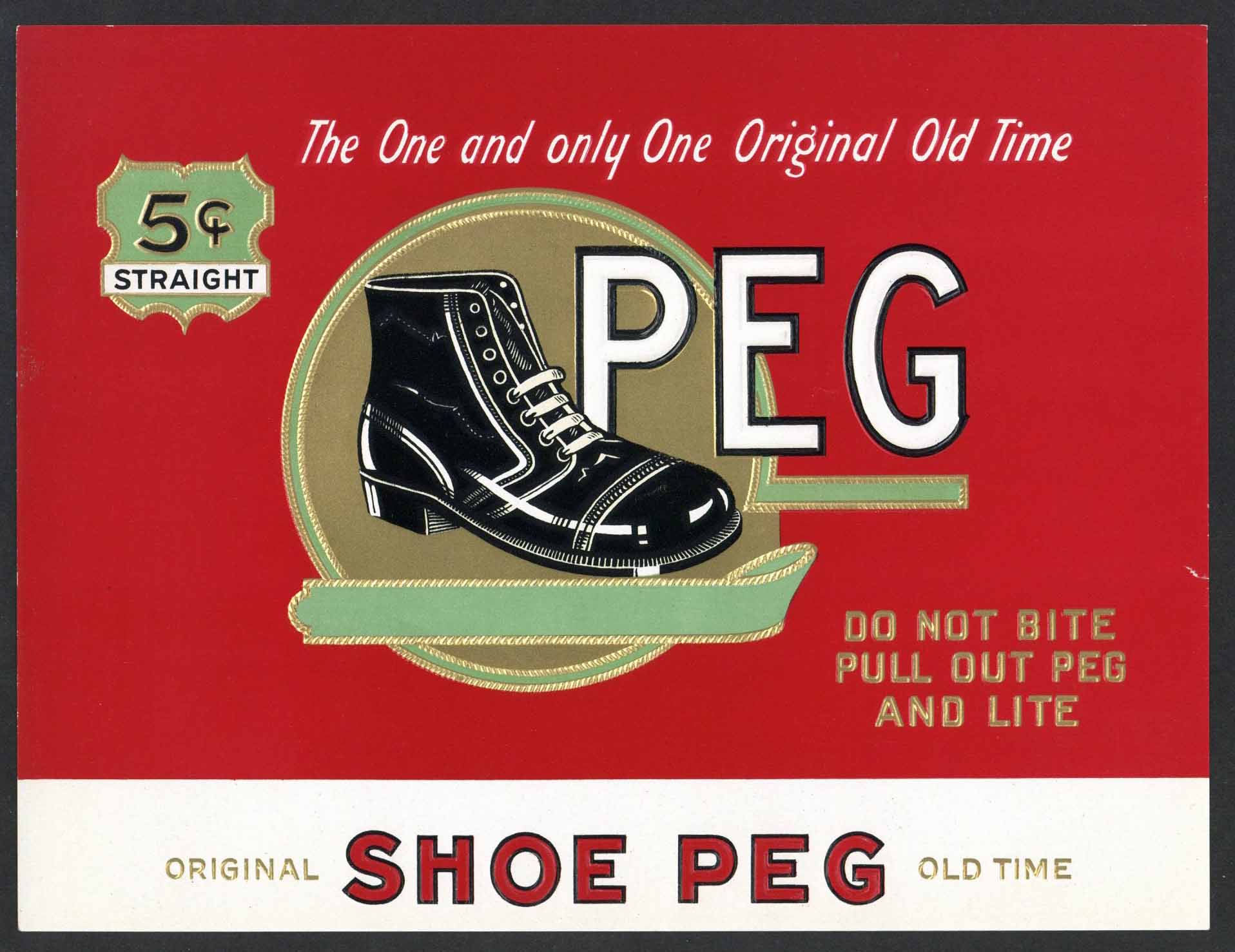 Shoe Peg Brand Inner Cigar Box Label