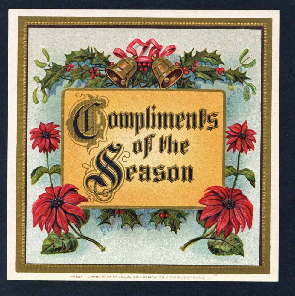 Compliments of the Season Brand Outer Cigar Label