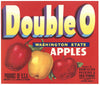 Double O Brand Vintage Yakima Washington Apple Crate Label, red