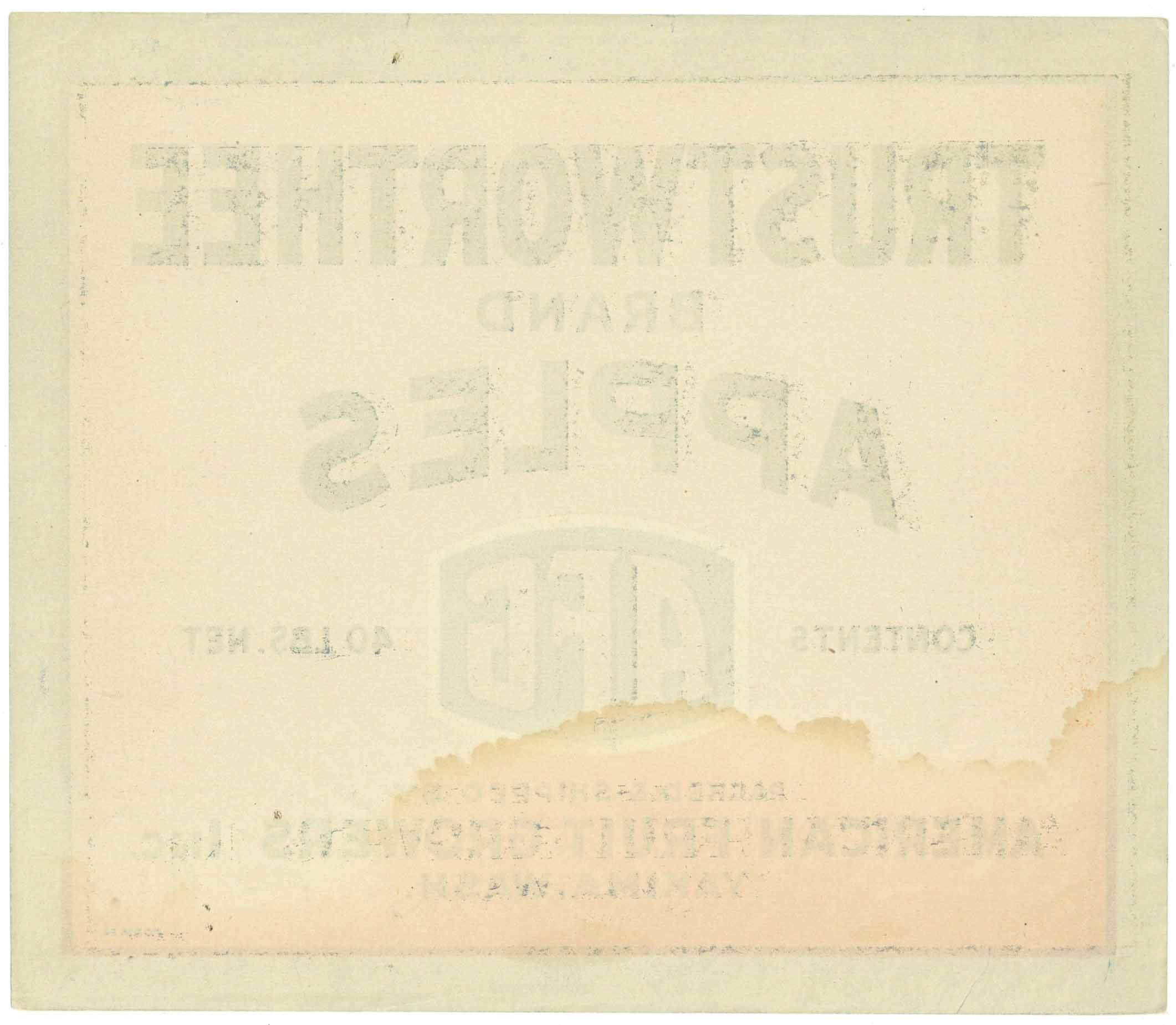 Trustworthee Brand Yakima Washington Apple Crate Label, type4 – thelabelman
