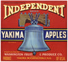 Independent Brand Vintage Washington Apple Crate Label, red