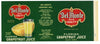 Del Monte Brand Vintage Grapefruit Juice Can Label