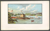 Stock Inner Cigar Box Label, lake, boathouse