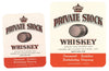 Private Stock Brand Vintage Cincinnati Ohio Whiskey Label Set of 2