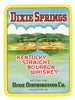 Dixie Springs Brand Vintage Covington Kentucky Whiskey Label