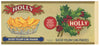 Holly Brand Vintage Sliced Yellow Cling Peaches Can Label