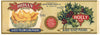 Holly Brand Vintage Sliced Yellow Cling Peaches Can Label