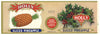 Holly Brand Vintage Sliced Pineapple Can Label