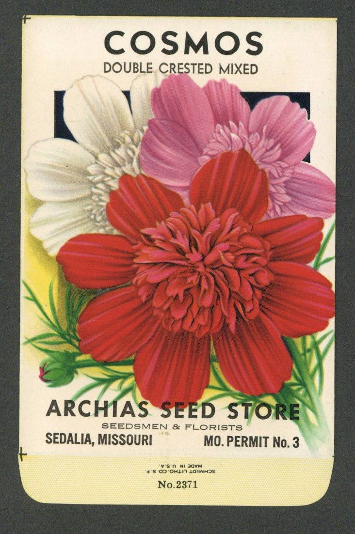 Cosmos Vintage Archias Seed Store Seed Packet