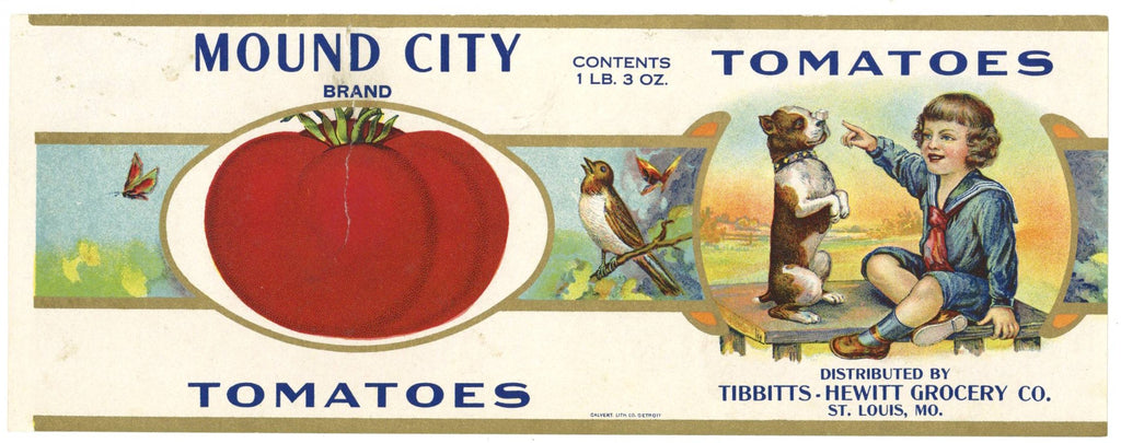 Mound City Brand Vintage St. Louis Missouri Tomato Can Label