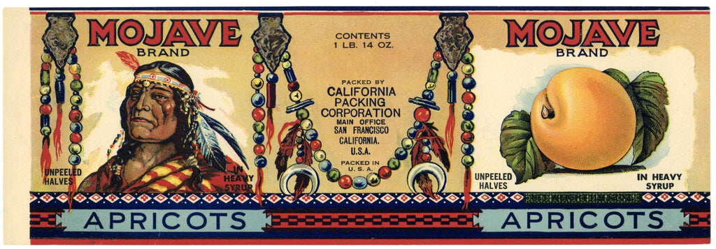 Mojave Brand Vintage Apricot Can Label