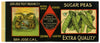 San Jose Fruit Packing Co. Brand Vintage Sugar Peas Can Label