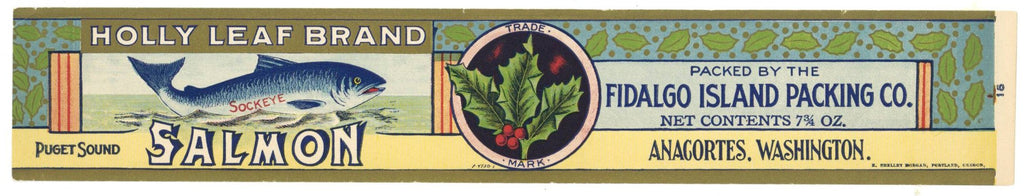 Holly Brand Vintage Salmon Can Label, small