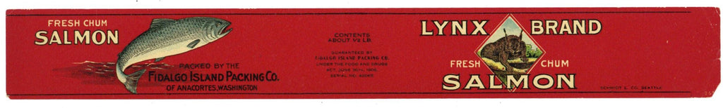 Lynx Brand Vintage Salmon Can Label, small