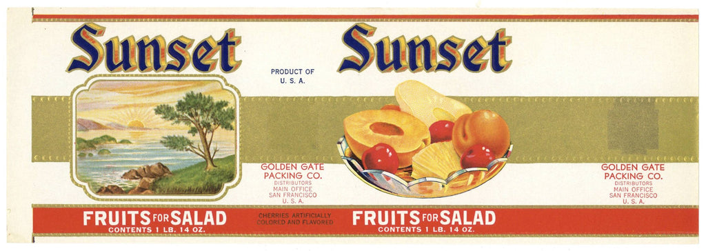 Sunset Brand Vintage Fruits for Salad Can Label – thelabelman