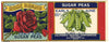 Rose Brand Vintage Sugar Peas Can Label