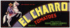 El Charro Brand Vintage Brownsville Texas Tomato Crate Label