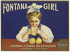Fontana Girl Brand Vintage Lemon Crate Label