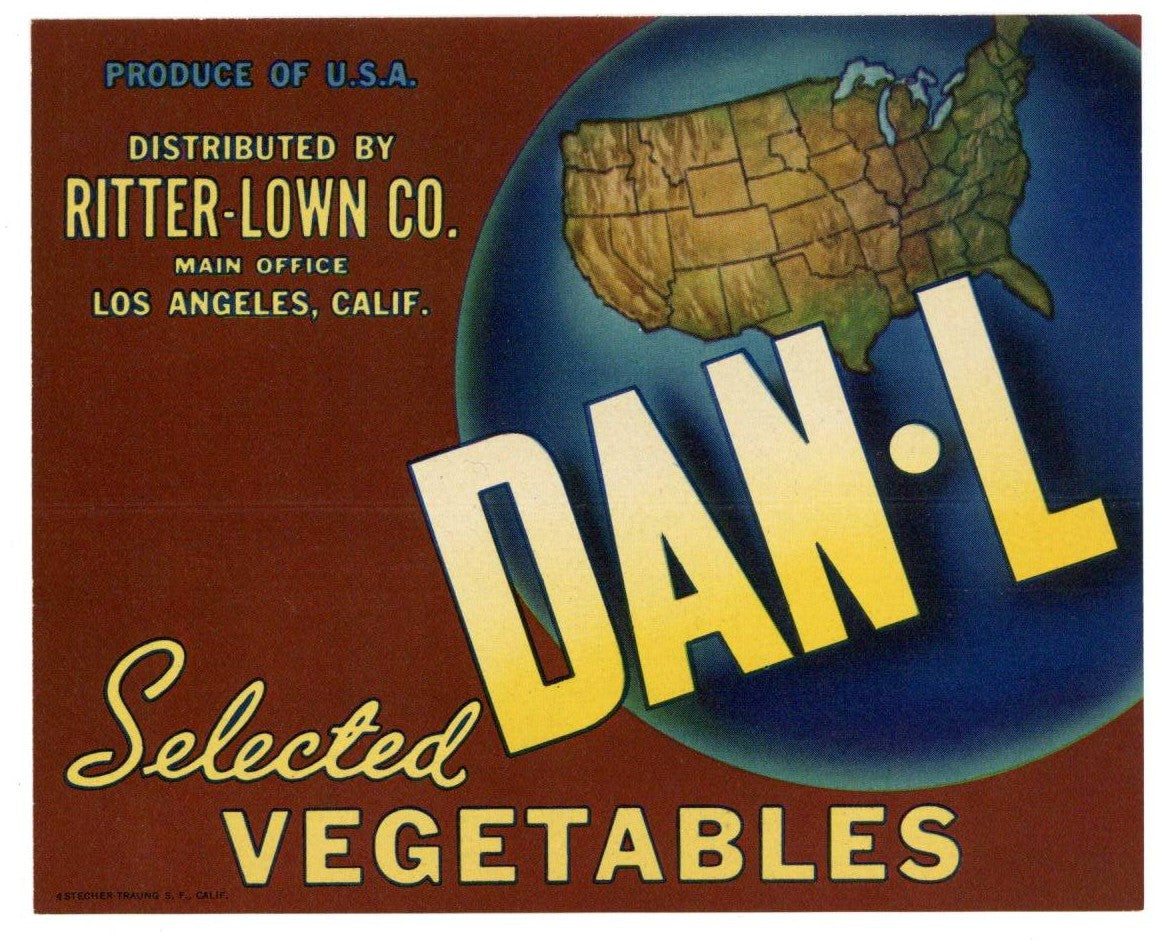 Dan - L Brand Vintage California Vegetable Crate Label, smaller