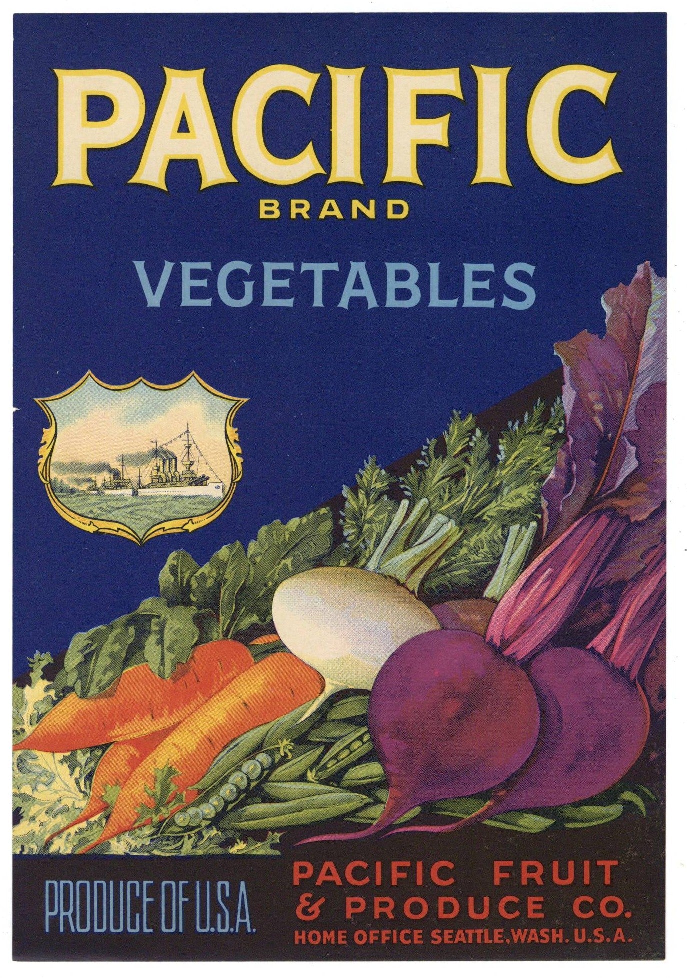Pacific Brand Vintage Seattle Washington Vegetable Crate Label ...