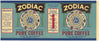 Zodiac Brand Vintage New Orleans Coffee Can Label, blue, bend