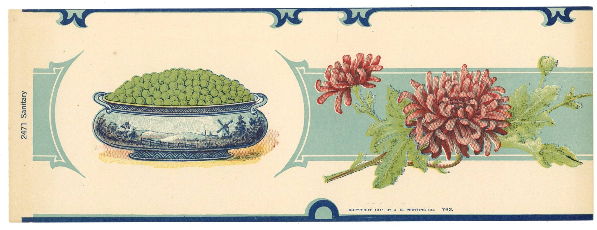 Stock #762 Vintage Peas Can Label