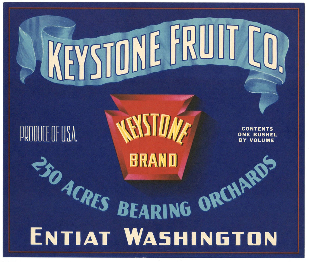 Keystone Apple Add Keystone Brand Vintage Entiat Washington Apple Crate Label – thelabelman